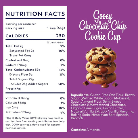 Gluten-Free Gooey Chocolate Chip Cookie Cup 3-Pack