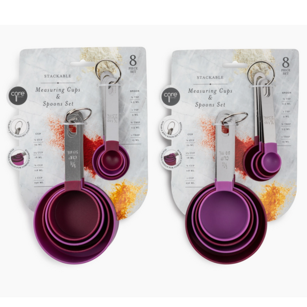 Measuring Cups And Spoons Set, 8 Pcs Stackable Measuring Spoons